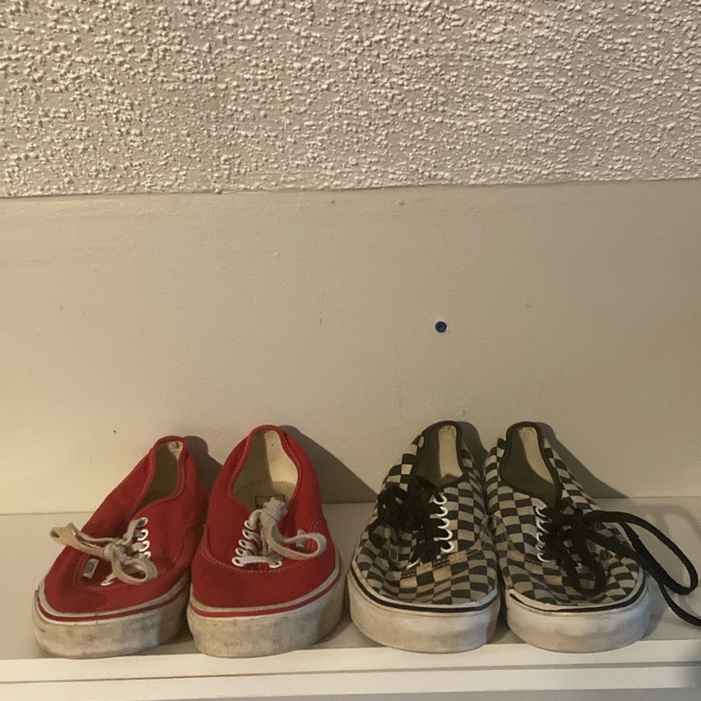 Vans men’s size 10 good skate shoes and easy to clean nice and comfy too.